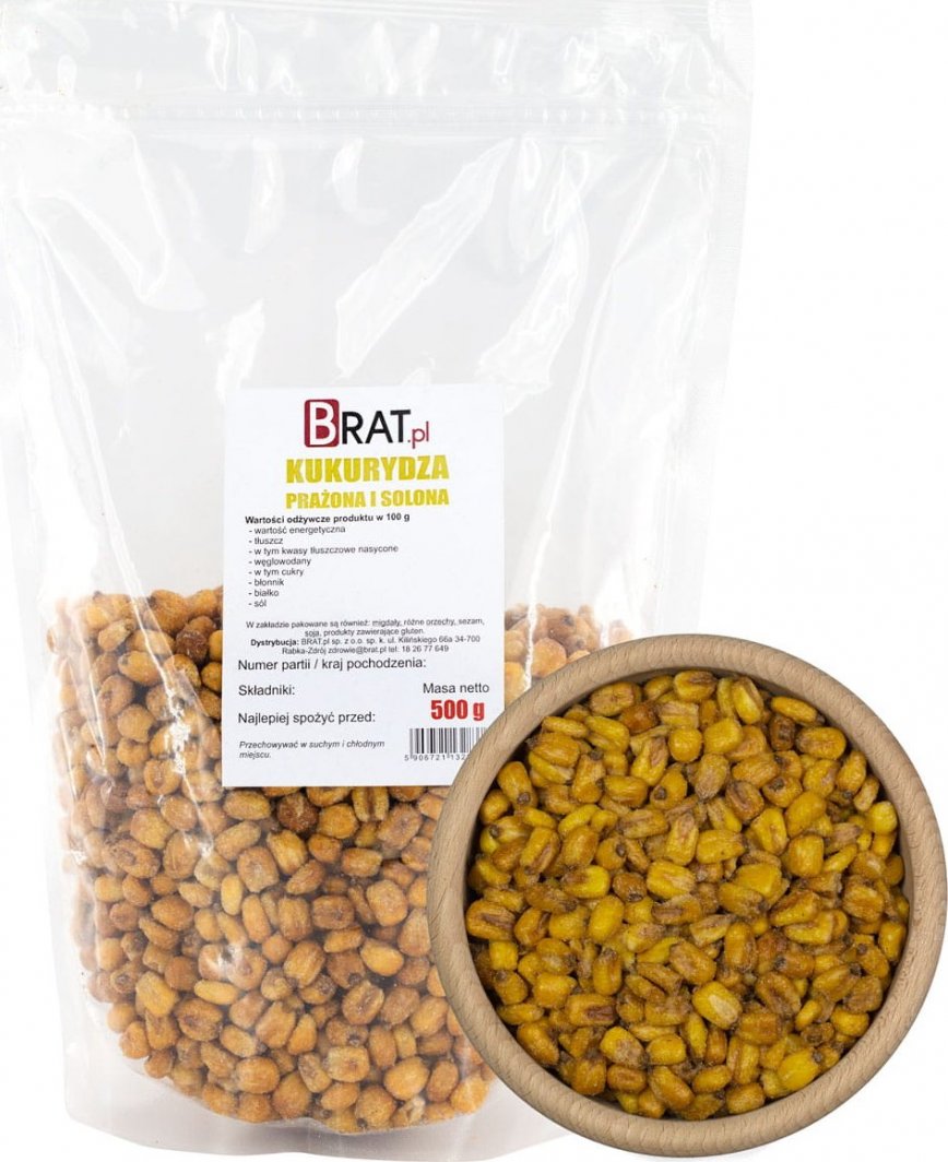 BRAT.PL KUKURYDZA prażona solona 500g CHRUPIĄCA 1