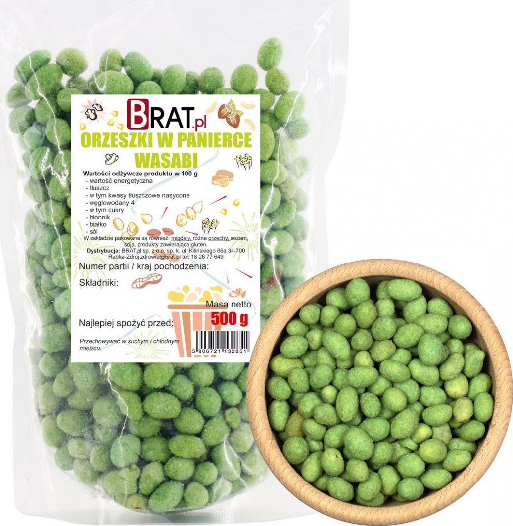 BRAT.PL Orzeszki ziemne w panierce z WASABI 500g CRISPY 1