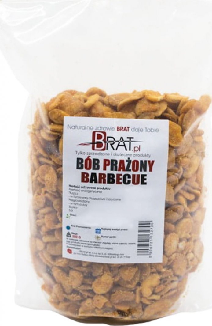 BRAT.PL Bób prażony barbecue 500g Chrupiące chipsy z BOBU 1