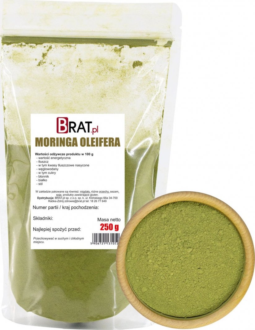 BRAT.PL Moringa Oleifera w PROSZKU 250g proszek ODPORNOŚĆ 1