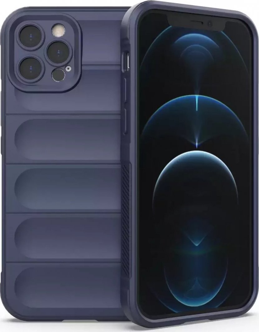4kom.pl Magic Shield Case etui do iPhone 12 Pro elastyczny pancerny pokrowiec ciemnoniebieski 1