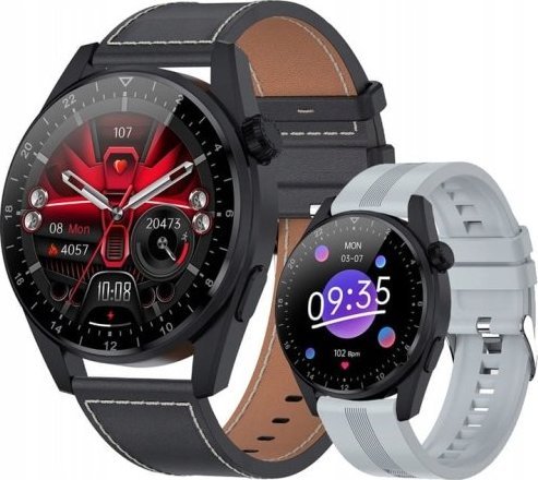 Smartwatch Rubicon Smartwatch Rubicon RNCE78 Czarny + Szary silikon Czarna Skóra 1
