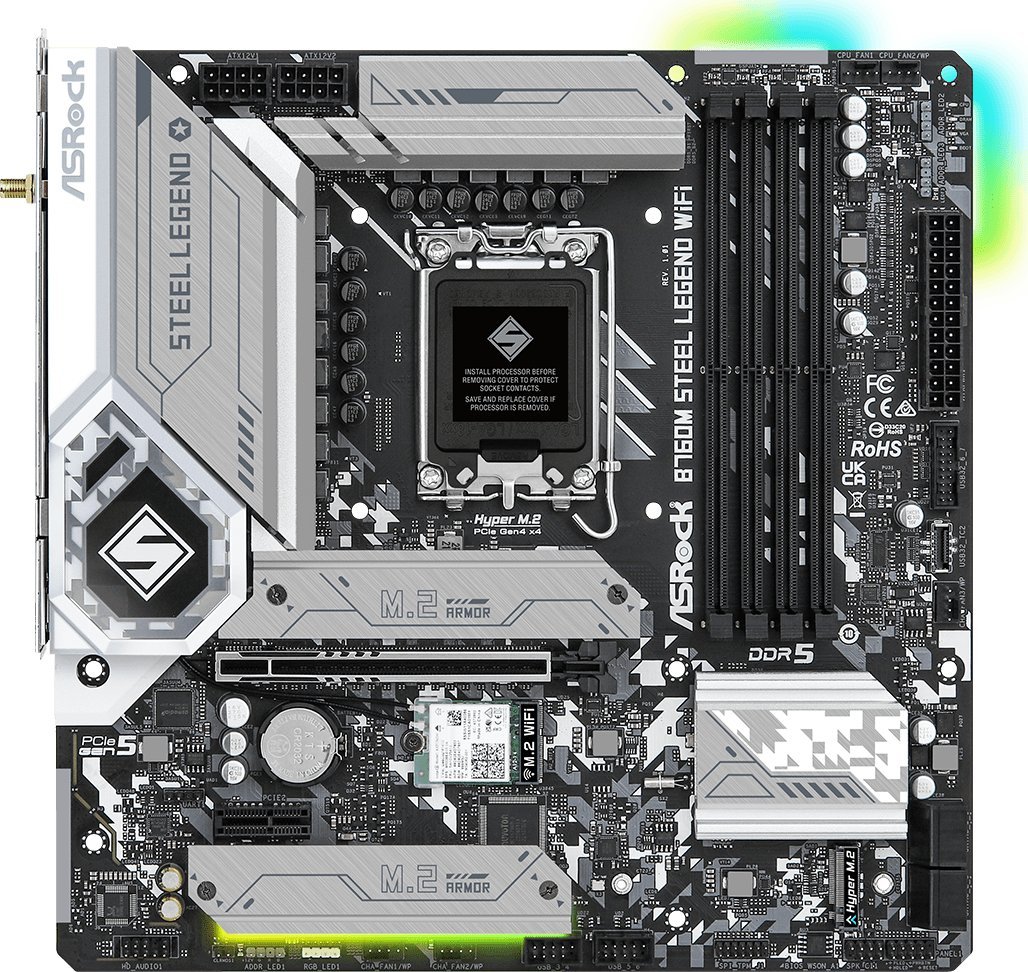 マザーボード Intel i7 13700k + B760m Steellegend wifi ASRock > B760M Steel Legend WiFi