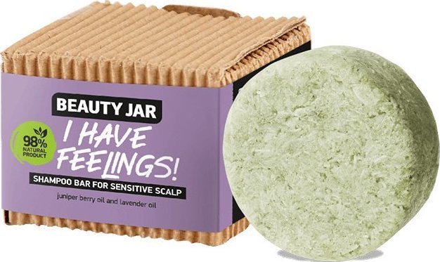 Beauty Jar Szampon w kostce do wrażliwej skóry głowy z olejkiem z jałowca i lawendy Beauty Jar I Have Feelings (65 g) 1