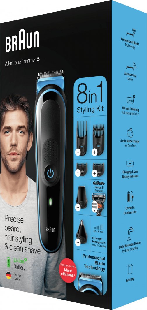 Trymer Braun BRAUN MGK5265 Trymer do włosów i brody czarno niebieski 1