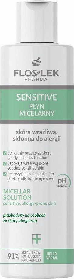 Floslek Flos-Lek, Sensitive Płyn micelarny do skóry wrażliwej, 225 ml - Długi termin ważności! 1