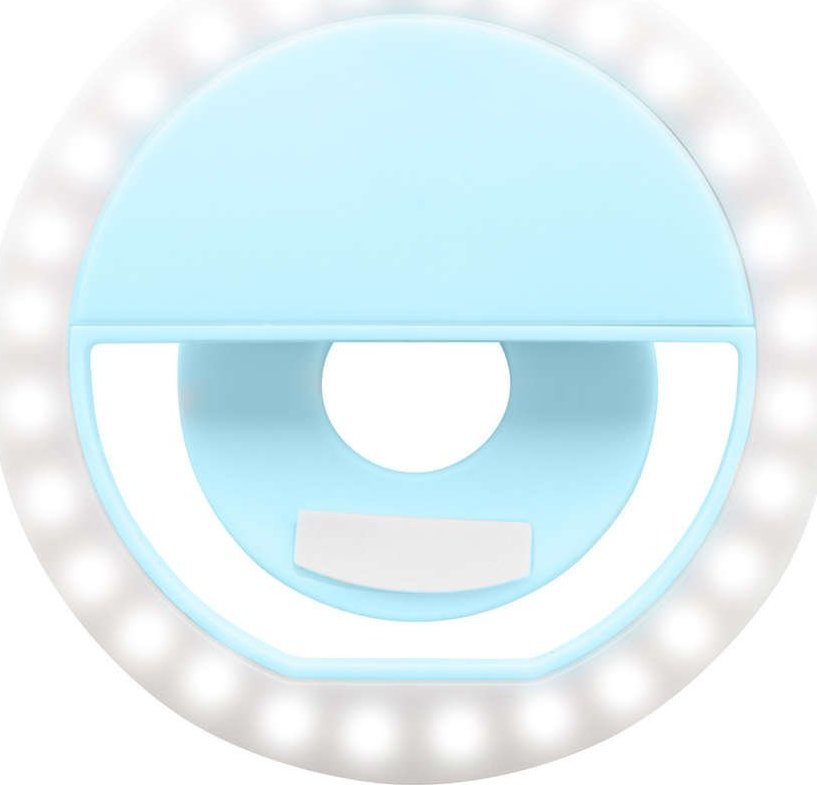 Lampa pierścieniowa 4kom.pl Lampka Selfie Ring Light LED pierścieniowa do telefonu Niebieska 1