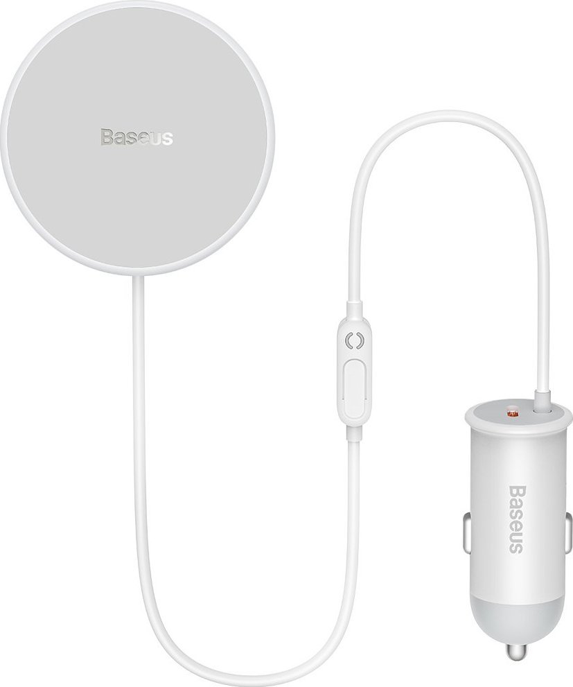 Baseus Baseus samochodowa ładowarka bezprzewodowa z uchwytem MagSafe 15W na kratkę nawiewu + USB Typ C 25W biała (CW01) 1