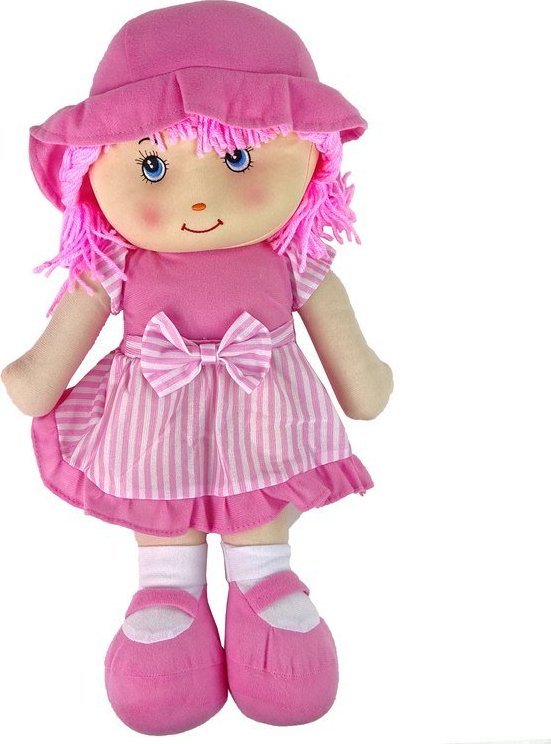 LeanToys Lalka Szmacianka Przytulanka Różowa W Paski 50 cm 1