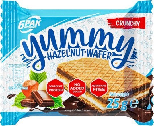 6PAK Nutrition 6PAK Nutrition Yummy Hazelnut Wafer 25g Hazelnut 1