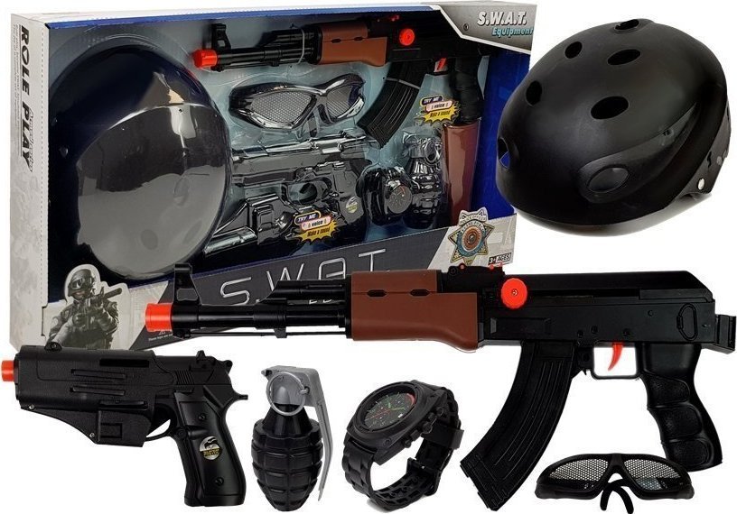 LeanToys Zestaw Policjanta S.W.A.T Pistolety Kask 1