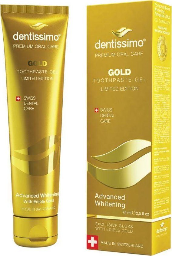 Dentissimo Gold Advanced Whitening Toothpaste wybielająca pasta do zębów z cząsteczkami złota 75ml 1