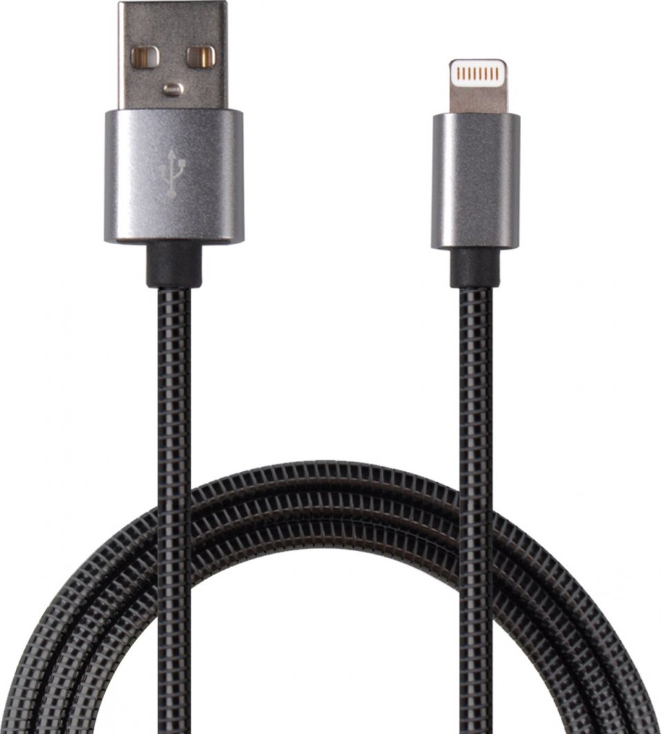 Kabel USB 2GO 2GO USB Ladekabel "Luxury"-grau-100cm für Apple Lightning 1