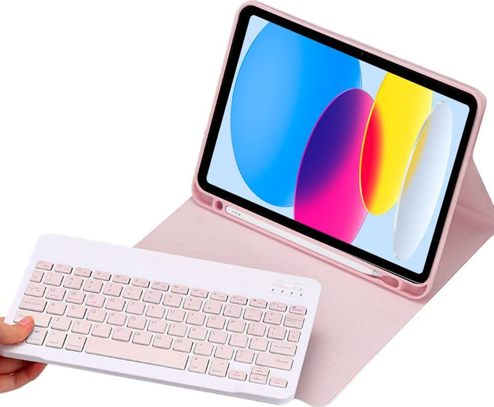 Strado Etui z klawiaturą do Apple iPad 10.9 2022 - CFIP22 (Różowe) uniwersalny 1