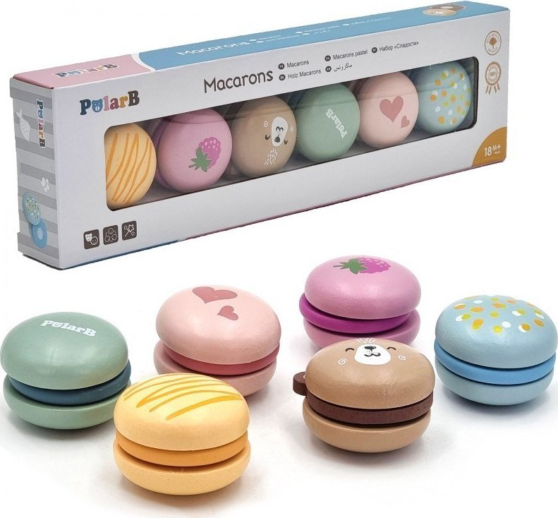Viga Toys Viga PolarB Drewniane Ciastka Ciasteczka Cukiernia Zestaw Makaroników 1