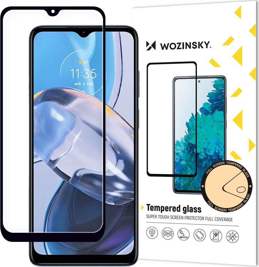 Wozinsky Wozinsky Full Glue szkło hartowane Motorola Moto E22i / E22 na cały ekran z ramką czarny (case friendly) 1