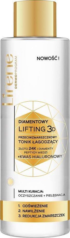Lirene Lirene Diamentowy Lifting 3D przeciwzmarszczkowy tonik łagodzący 200ml 1