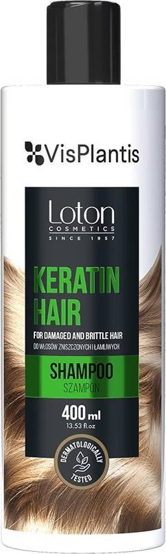 Vis Plantis Vis Plantis Loton Szampon z keratyną do włosów zniszczonych i łamliwych - Keratin Hair 400ml 1