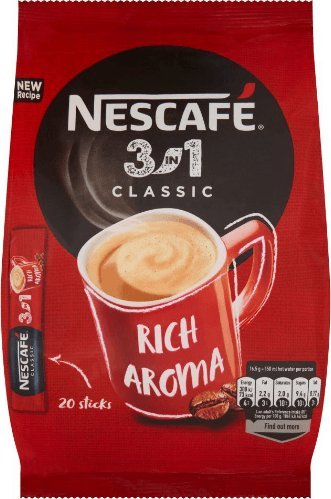 NESCAFE Classic (3W1) -  Rozpuszczalny Napój Kawowy (330G) - 16,5G X 20 Saszetek  [108|72] 1