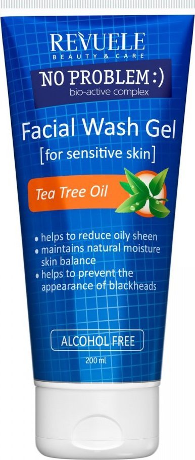 Revuele Żel do mycia twarzy z olejkiem z drzewa herbacianego na trądzik i wągry / Revuele No Problem Washing Gel (200 ml) 1