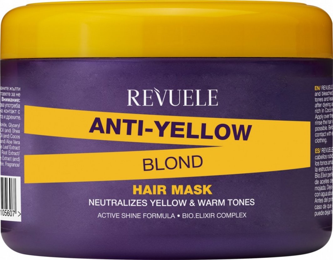 Revuele Maska do włosów niwelująca żółte odcienie / Revuele Anti Yellow Blond Hair Mask (500 ml) 1