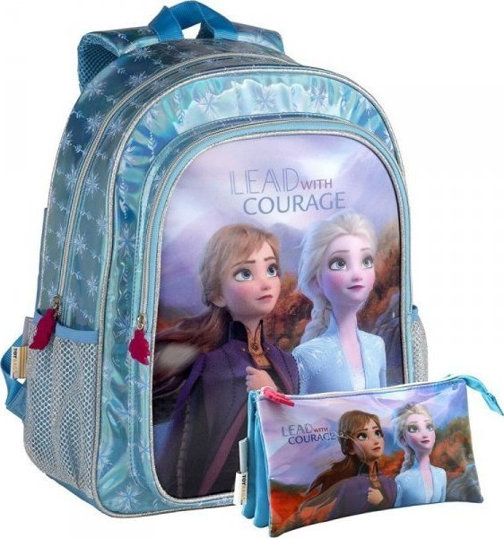 Frozen Set Frozen Liliowy Jasnoniebieski Plecak szkolny Piórnik Potrójny 1