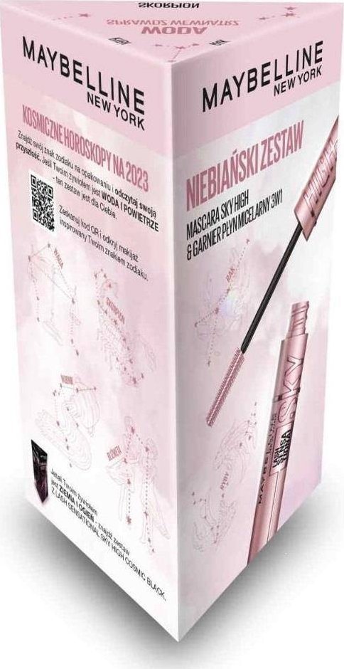 Maybelline  Maybelline Lash Sensational Sky High Mascara Black 7.2ml + Garnier płyn micelarny 3w1 400ml 1
