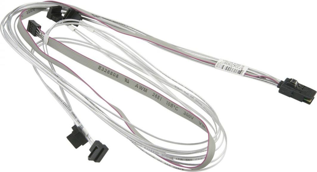 SuperMicro SFF 8087 - SATA x4, 0.9m, Biały (CBL-0388L-01) 1