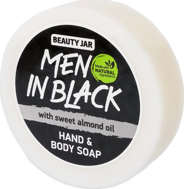 Beauty Jar Mydło do rąk i ciała z olejem ze słodkich migdałów dla mężczyzn Beauty Jar Men In Black Hand & Body Soap (80 ml) 1