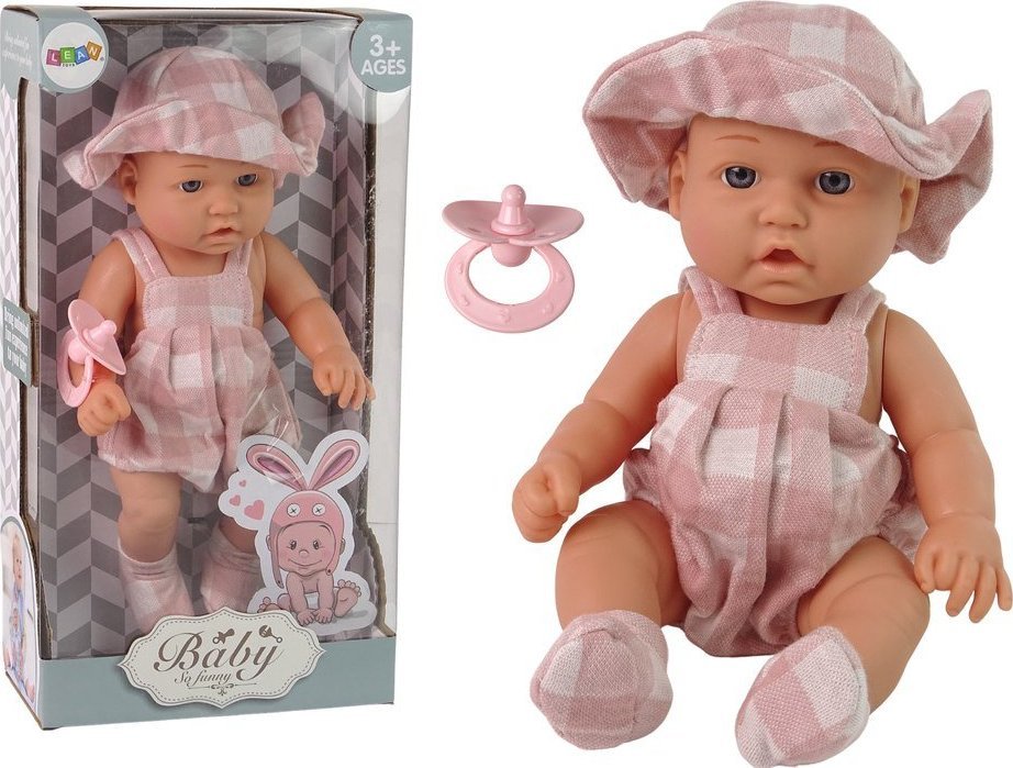 LeanToys Lalka Słodki Bobas ze Smoczkiem Różowa 30 cm 1