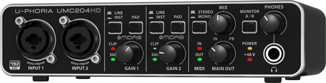 Behringer UMC204HD - Interfejs audio USB - Karta dźwiękowa