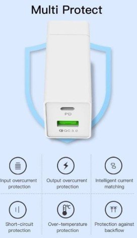 Ładowarka Somostel SOMOSTEL ŁADOWARKA SIECIOWA 2XUSB KABEL TYP-C 36W QC3.0 POWER DELIVERY SMS-A80 BLACK 1