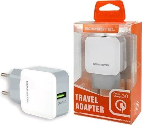 Ładowarka Somostel SOMOSTEL ŁADOWARKA SIECIOWA 3A QUICK CHARGE 3100MA 1XUSB SMS-A12 BIAŁA 1