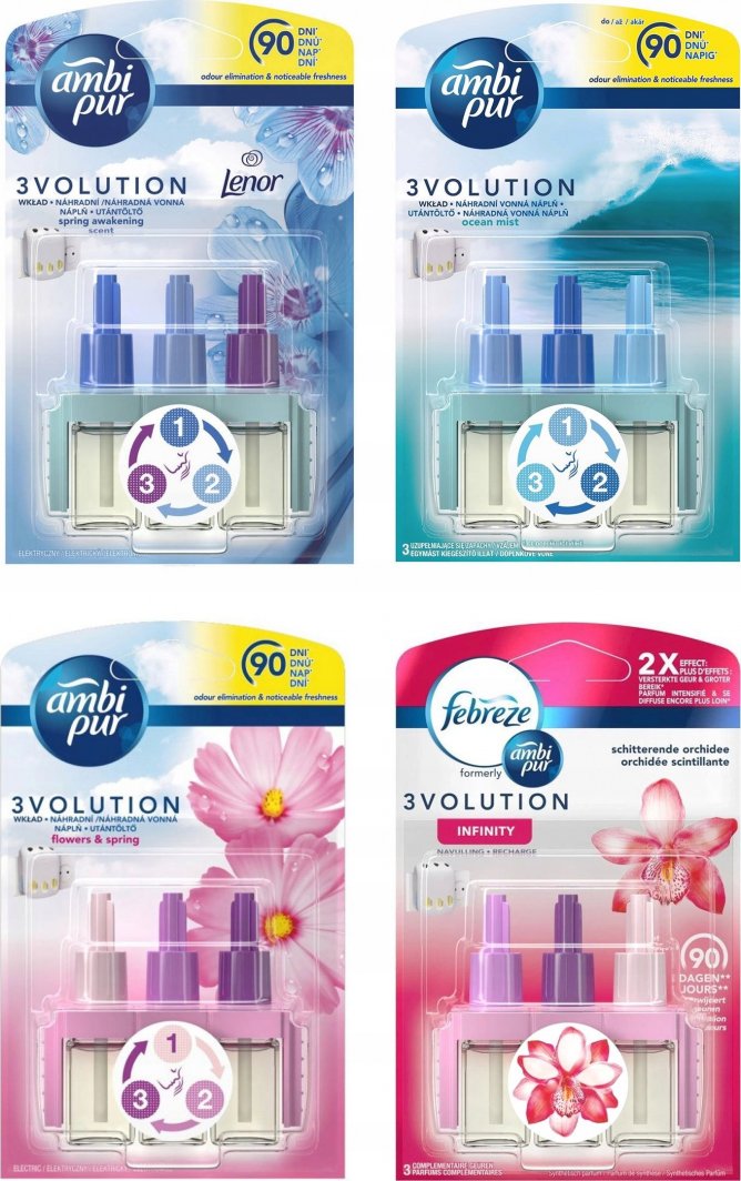 Ambi Pur Ambi Pur 3volution wkład zapas MIX zapachów 20ml ZESTAW x4 1