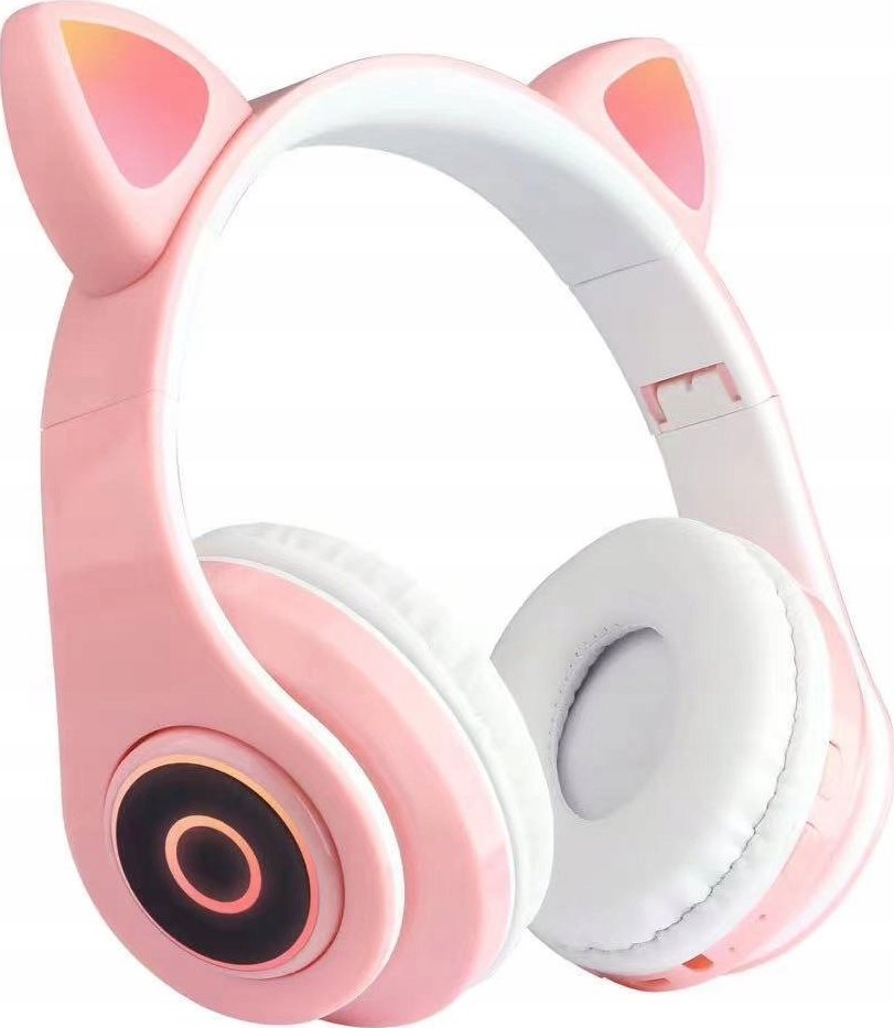 Słuchawki SuperZabaweczki Słuchawki bluetooth dla dzieci świecące kocie uszy LED Róż 1