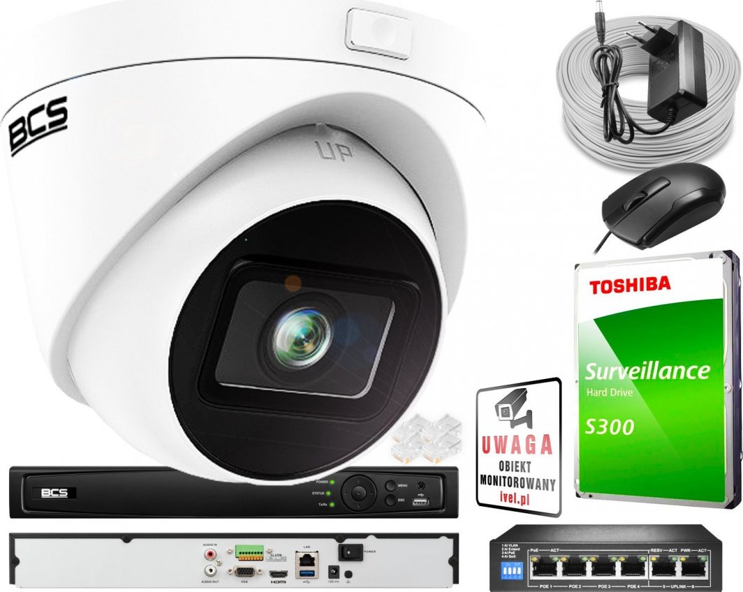 Bcs View Interface BCS View BCS View Zestaw monitoringu 1 kamera 4 MPx IR 30m, Detekcja ...