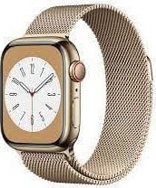 Smartwatch Apple Apple Watch Series 8 GPS + Cellular MNJF3EL/A 41mm, Retina LTPO OLED, Touchscreen, Heart rate monitor, Waterproof, Bluetooth, Wi-Fi, Gold, Gold 1