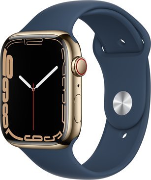 Smartwatch Apple Apple Watch Series 7 GPS + Cellular MN9M3EL/A 45mm, Retina LTPO OLED, Touchscreen, Heart rate monitor, Waterproof, Bluetooth, Wi-Fi, Gold, Blue 1