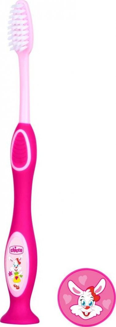 Chicco CHICCO SZCZOTECZKA DO ZĘBÓW RÓŻOWA 36 M + 1