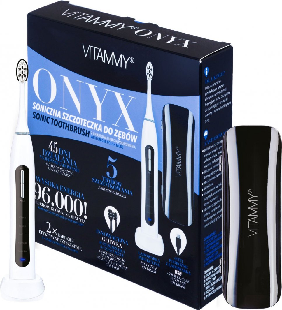 Vitammy VITAMMY ONYX SONICZNA SZCZOTECZKA DO ZĘBÓW Z UNIKATOWĄ FUNKCJĄ POLEROWANIA 1