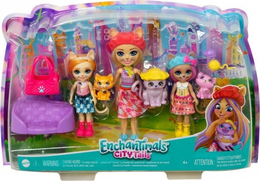 Enchantimals Rodzina kotków 3 Lalki + Kotki 1