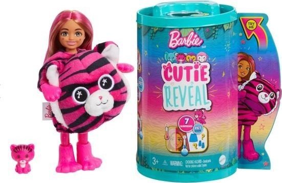 Lalka Barbie Mattel Barbie Cutie Reveal Chelsea Lalka Seria Dżungla Tygrys HKR15 (HKR12) 1