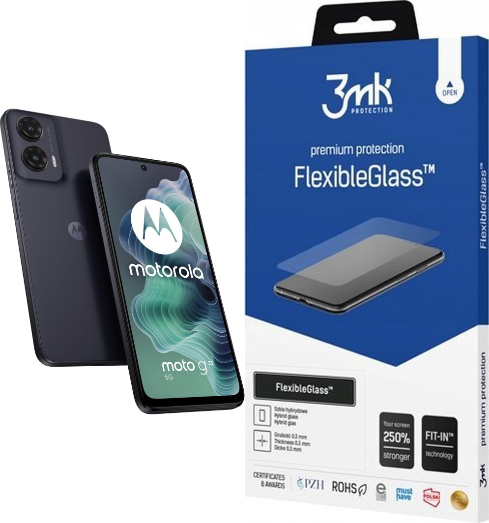 Smartfon Motorola Moto G35 5G 8/256GB Czarny  (null) + FlexibleGlass 1