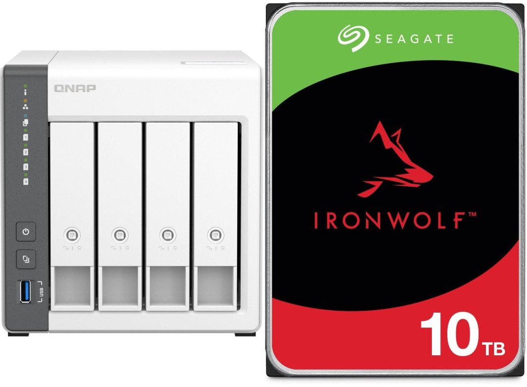 Serwer plików Qnap TS-433-4G + Seagate IronWolf 10TB (ST10000VN000) 1