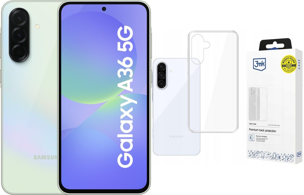 Smartfon Samsung Galaxy A36 5G 6/128GB Zielony  (SM-A366BLGBEUE) + Etui Clear Case 1