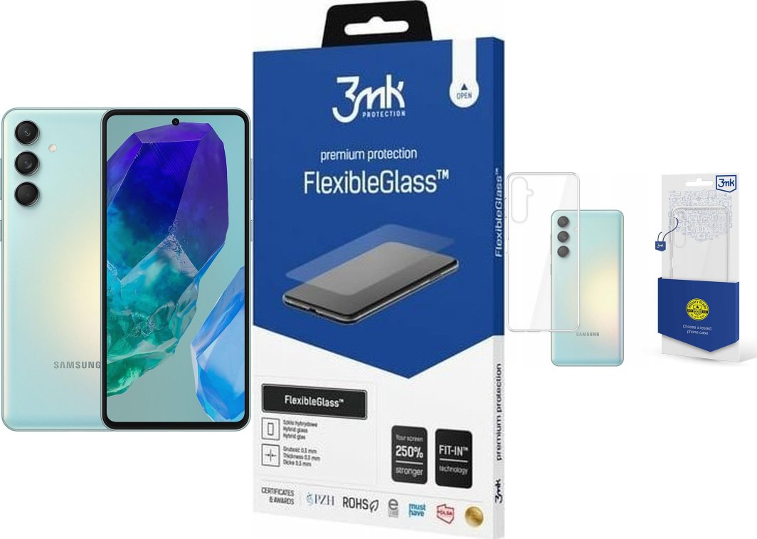 Smartfon Samsung Galaxy M55 5G 8/128GB Zielony (SM-M556ELG) + FlexibleGlass + Etui Clear Case 1