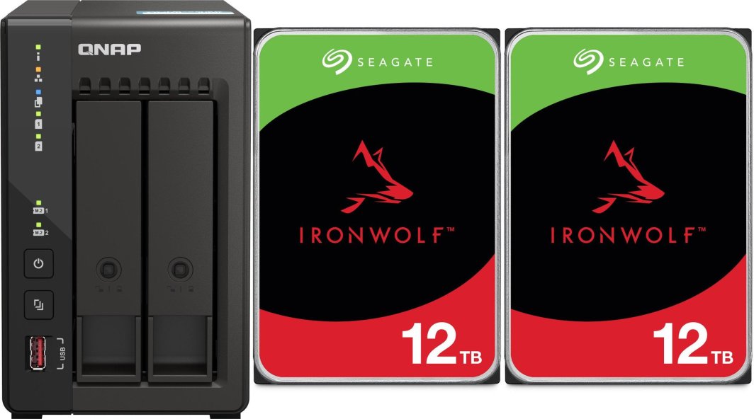 Serwer plików Qnap TS-253E-8G + 2x Seagate IronWolf 12TB (ST12000VN0008) 1