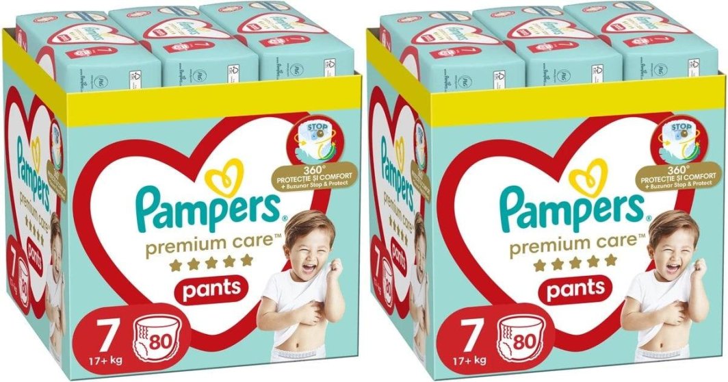 Pampers Pieluchomajtki Premium Care 7, 17+ kg, 80 szt. x2