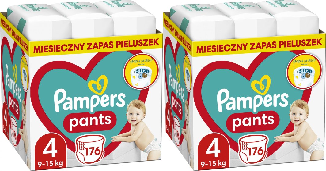 Pampers Pieluchomajtki 4, 9-15 kg, 176 szt. x2