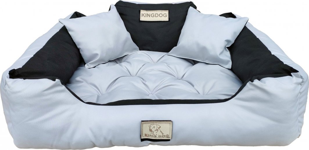 AIO FACTORY Legowisko Imię Pupila KINGDOG 100x75 Jasnoszare 1
